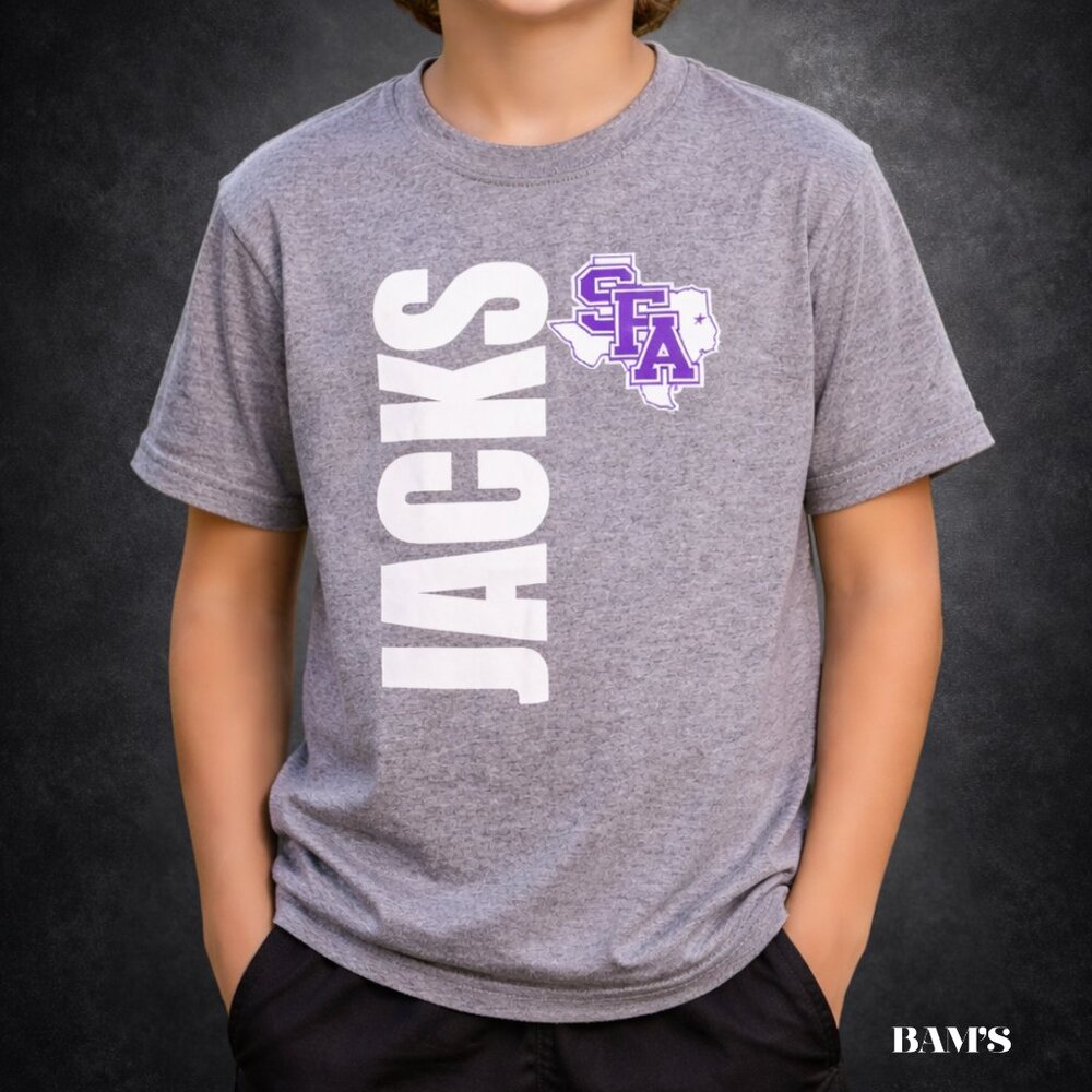 Stephen F.‎ Austin SFA Jacks Youth Medium Gray Graphic Tee